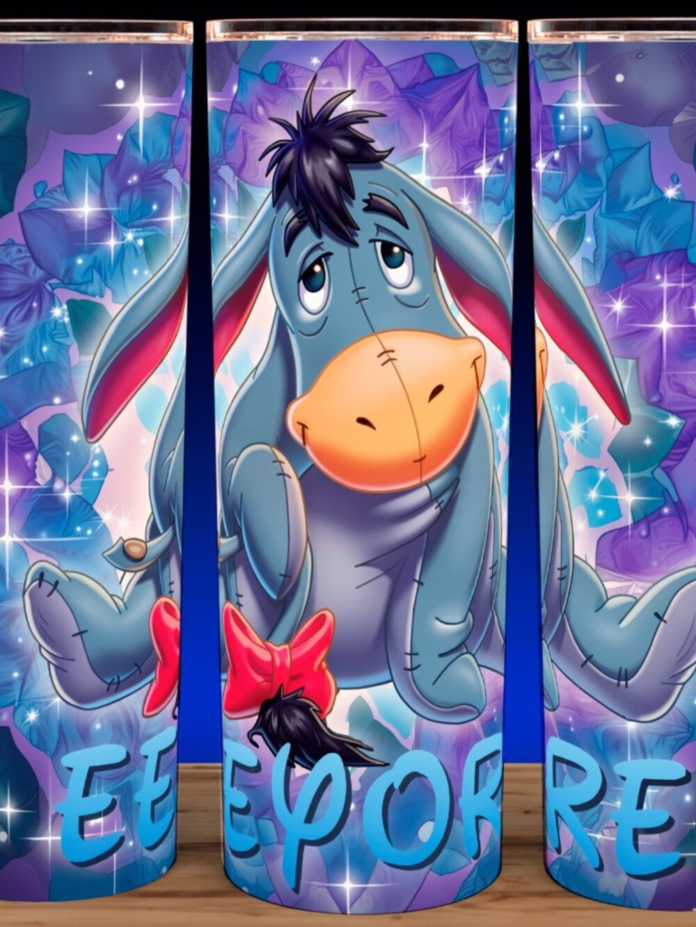 Eeyore Blue Butterfly on the Clouds Dreamy Floral Cup Mug Tumbler 20 oz